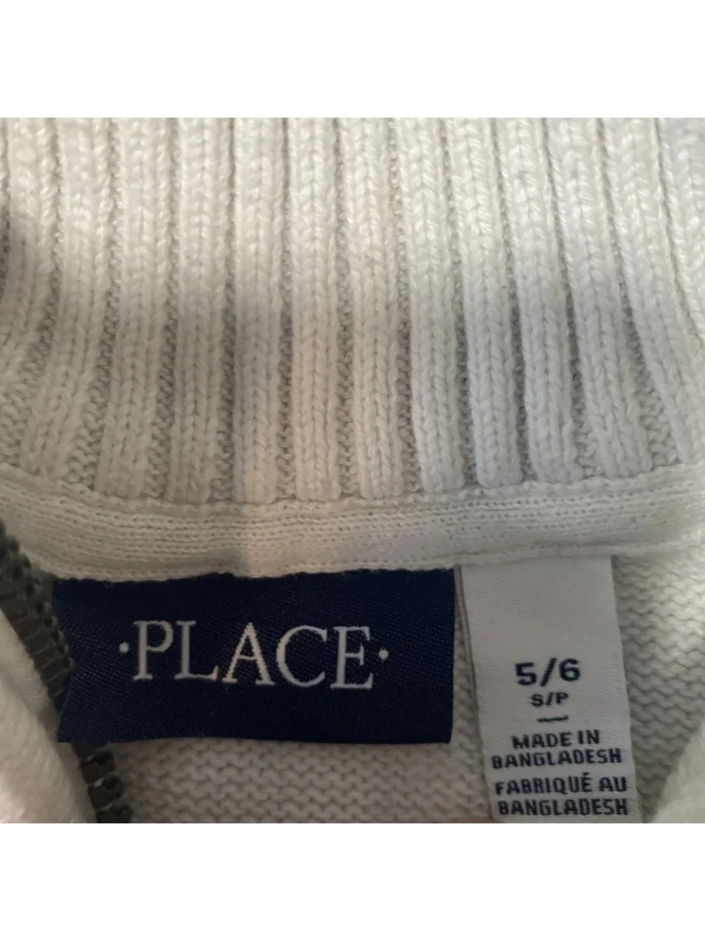 The Children's Place Black and Cream Fair Isle Half-Zip Sweater size 5/6